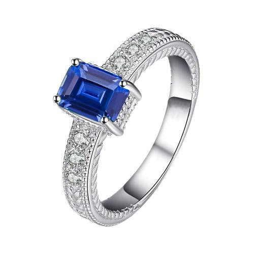 Antique Style Diamond Ring Basket Setting Blue Sapphire 1.75 Carats - Gemstone Ring-harrychadent.ca