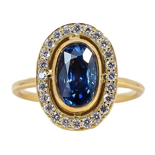 Bezel Set oval Sri Lankan Sapphire 5 Carats Gemstone New - Gemstone Ring-harrychadent.ca
