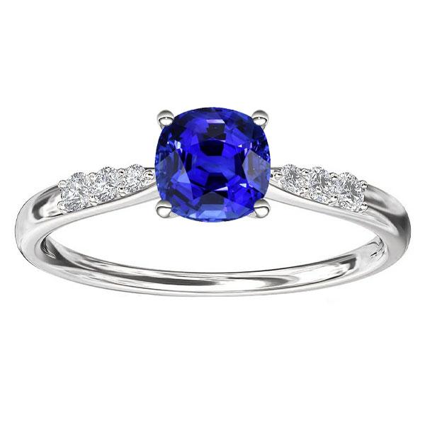 Blue Sapphire Gemstone Ring White Gold 14K Diamonds 2.50 Carats - Gemstone Ring-harrychadent.ca