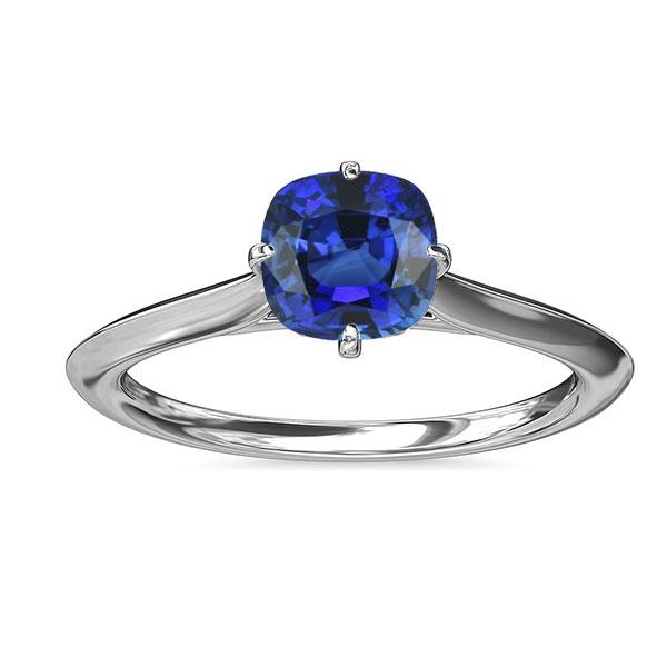 Blue Sapphire Solitaire Ring White Gold 14K Jewelry 2 Carats - Gemstone Ring-harrychadent.ca