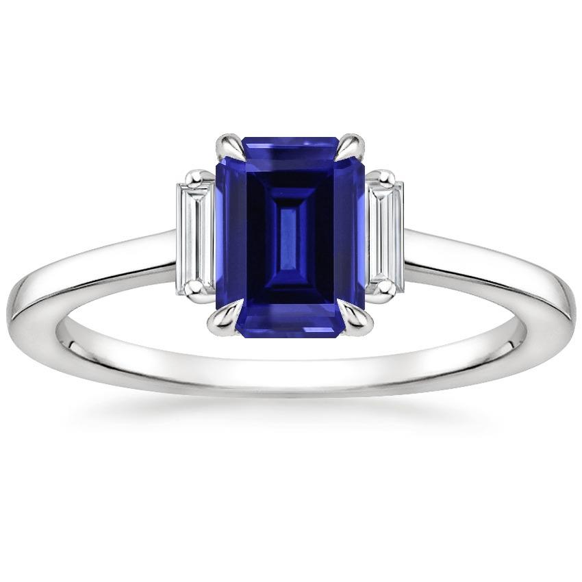 Ceylon Blue Sapphire Diamond 3 Stone Ring 2.50 Carats Prong Set - Gemstone Ring-harrychadent.ca