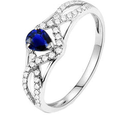 Natural Earth Mined Diamond Blue Sapphire Engagement Ring Twisted Shank 2.50 Carats