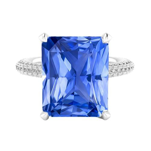 Diamond Engagement Ring 5 Carats Radiant Sapphire Gemstone Jewelry - Gemstone Ring-harrychadent.ca