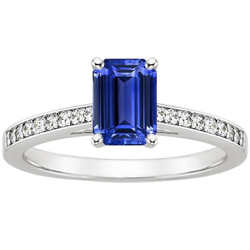 Diamond Engagement Ring Blue Sapphire & Pave Set Diamonds 3.50 Carats - Gemstone Ring-harrychadent.ca