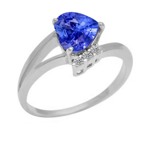 Diamond Engagement Ring Heart Light Blue Sapphire 2.25 Carats - Gemstone Ring-harrychadent.ca