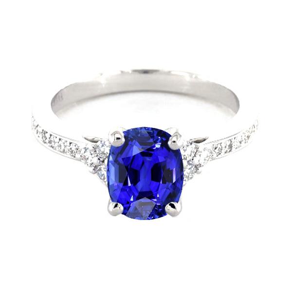 Diamond Engagement Ring Oval Sri Lankan Sapphire 3.50 Carats - Gemstone Ring-harrychadent.ca