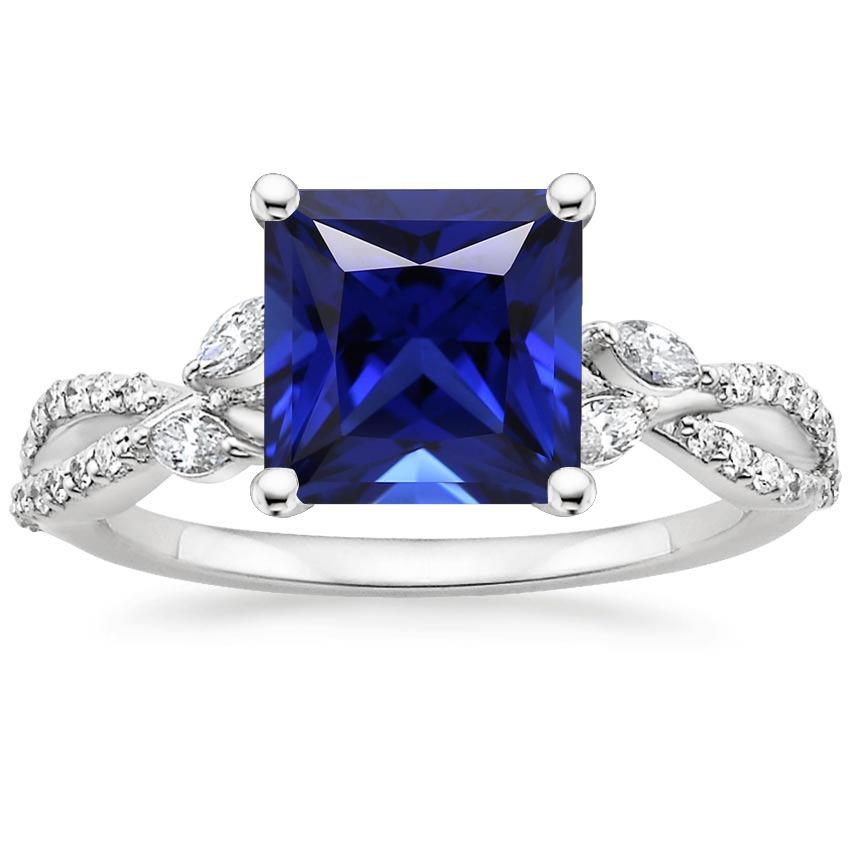 Diamond Engagement Ring Princess Sri Lankan Sapphire & Accents 6 Carat - Gemstone Ring-harrychadent.ca