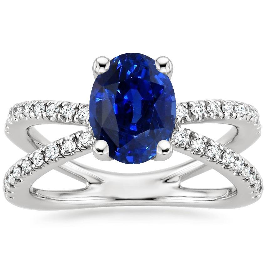 Diamond Engagement Ring Sri Lankan Sapphire 5 Carats Split Shank - Gemstone Ring-harrychadent.ca