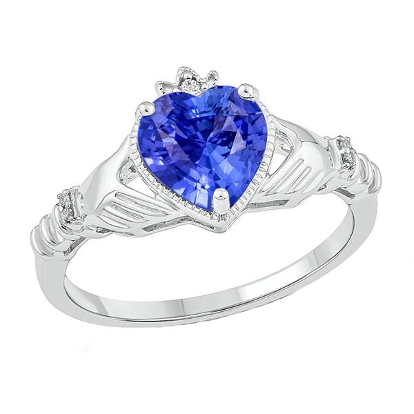 Diamond Heart Light Blue Sapphire Ring 2 Carats Ladies Jewelry - Gemstone Ring-harrychadent.ca