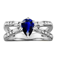 Natural Earth Mined Diamond Jewelry Ceylon Sapphire Ring 2.50 Carats Split Shank