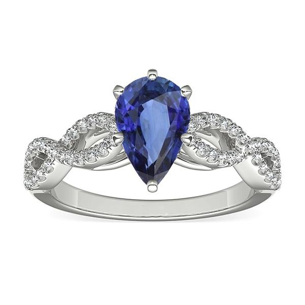 Diamond Jewelry Ceylon Sapphire Ring Twisted Shank Style 3.50 Carats - Gemstone Ring-harrychadent.ca