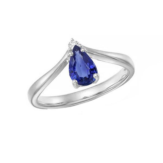 Diamond Jewelry Pear Ceylon Sapphire Anniversary Ring 1.25 Carats - Gemstone Ring-harrychadent.ca