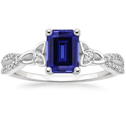 Emerald Sri Lankan Sapphire Natural Earth Mined Diamond Wedding Ring 3 Carats New