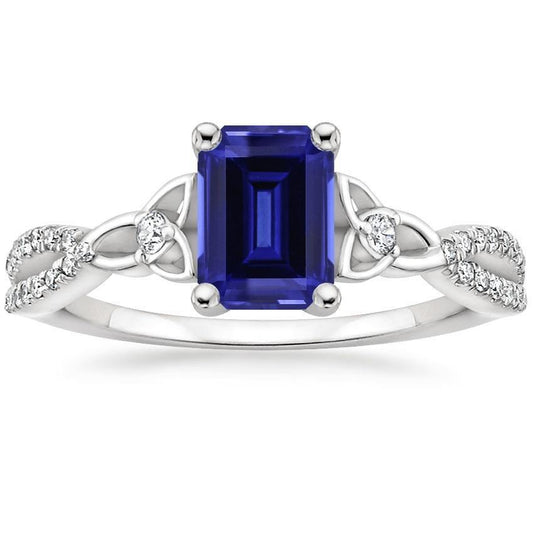 Emerald Sri Lankan Sapphire Diamond Wedding Ring 3 Carats New - Gemstone Ring-harrychadent.ca