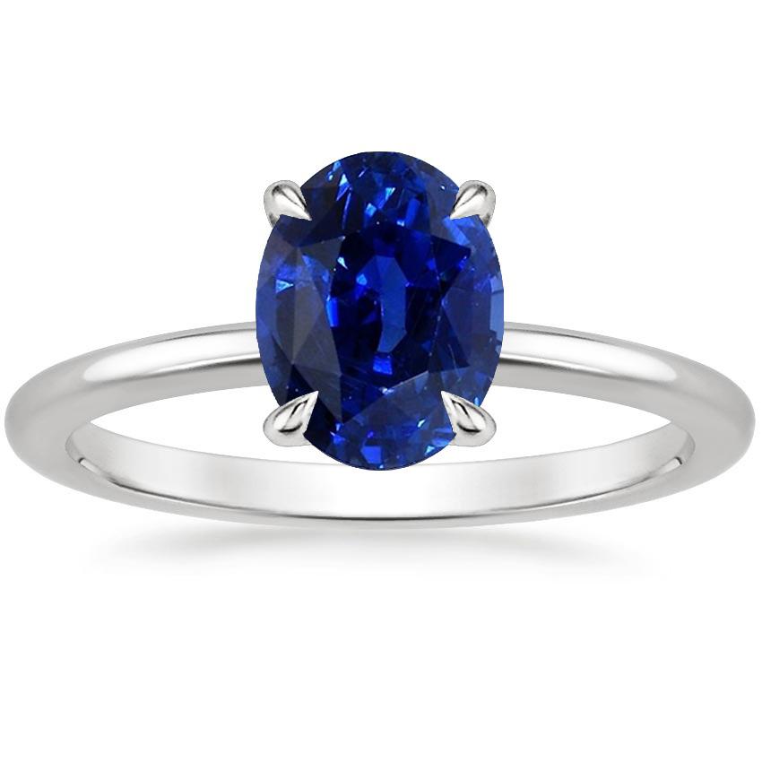 Gemstone Ceylon Sapphire Engagement Ring Oval Cut 2 Carats Prong Set - Gemstone Ring-harrychadent.ca