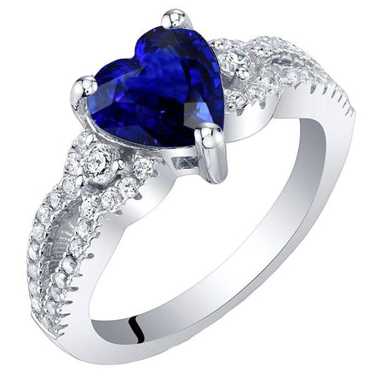 Gemstone Ceylon Sapphire Engagement Ring & Round Diamonds 4.50 Carats - Gemstone Ring-harrychadent.ca