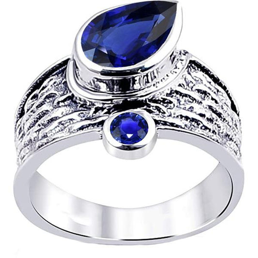 Gemstone Ceylon Sapphire Ring Antique Style 2.75 Carats Women Jewelry - Gemstone Ring-harrychadent.ca