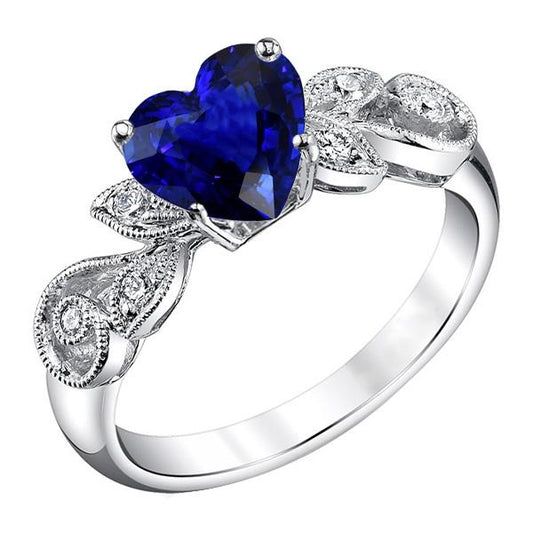 Gemstone Jewelry Vintage Style Sapphire And Diamond Ring 2.25 Carats - Gemstone Ring-harrychadent.ca