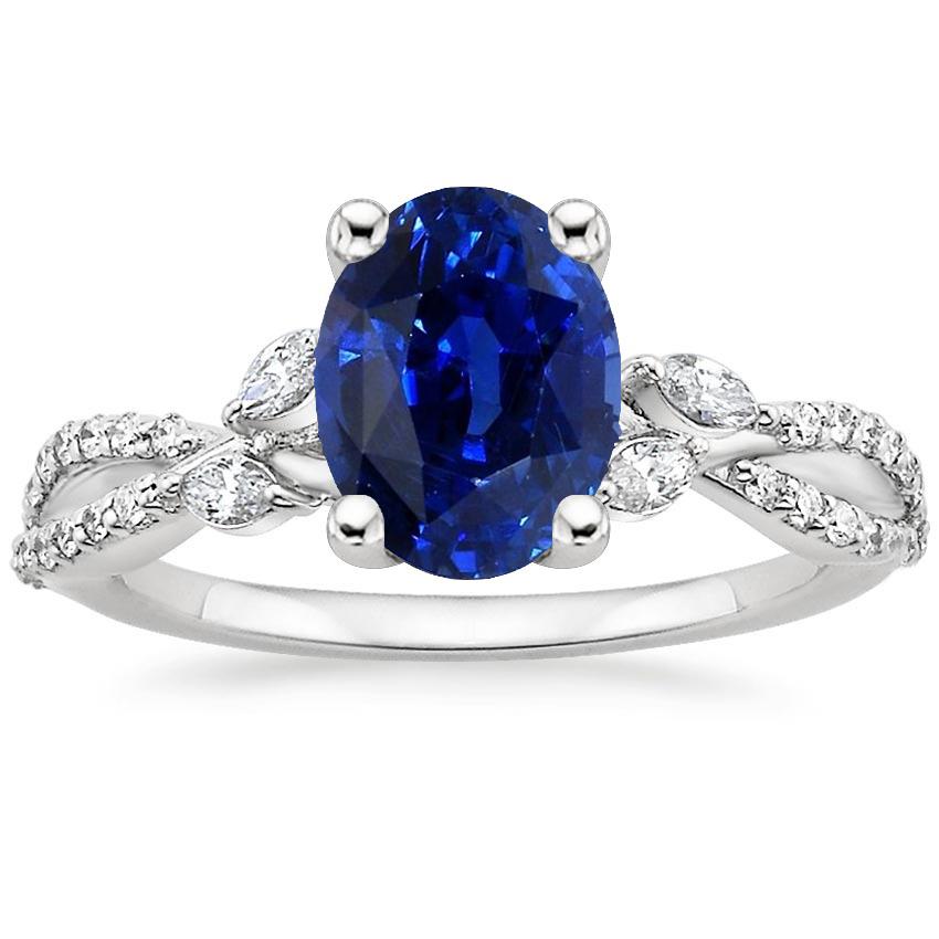 Gemstone Ring With Diamond Accents Blue Sapphire 4 Carats - Gemstone Ring-harrychadent.ca