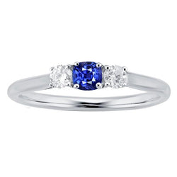Gold Cushion Three Stone Ring 1.25 Carats Round Natural Earth Mined Diamond Jewelry