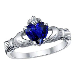 Gold Gemstone Ring Heart Ceylon Sapphire 2.25 Carats Natural Earth Mined Diamond Jewelry