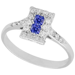 Halo Natural Earth Mined Diamond Engagement Ring Asscher Ceylon Sapphires Jewelry 3 Carats