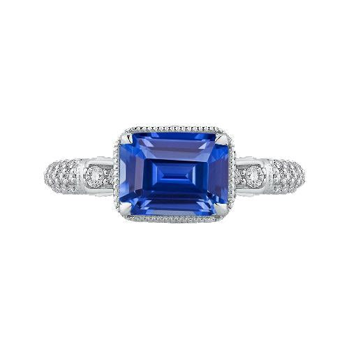 Halo Emerald Sapphire Wedding Ring & Small Round Diamonds 4 Carats - Gemstone Ring-harrychadent.ca
