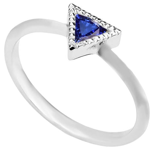 Halo Engagement Ring Trillion Bezel Set Ceylon Sapphire 0.50 Carats - Gemstone Ring-harrychadent.ca