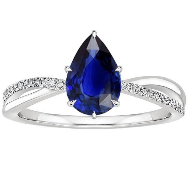 Ladies Diamond Blue Sapphire Ring 5 Carat Sparkling White Gold Jewelry - Gemstone Ring-harrychadent.ca