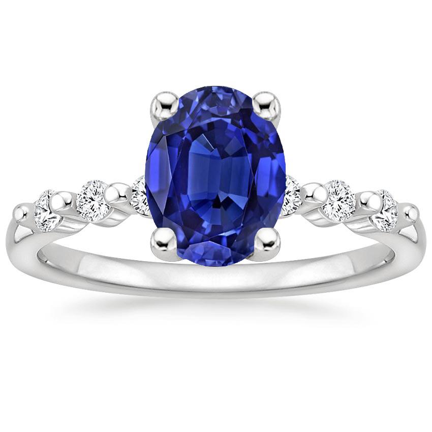 Ladies Gemstone & Diamonds Oval Ceylon Sapphire Ring 4 Carats - Gemstone Ring-harrychadent.ca