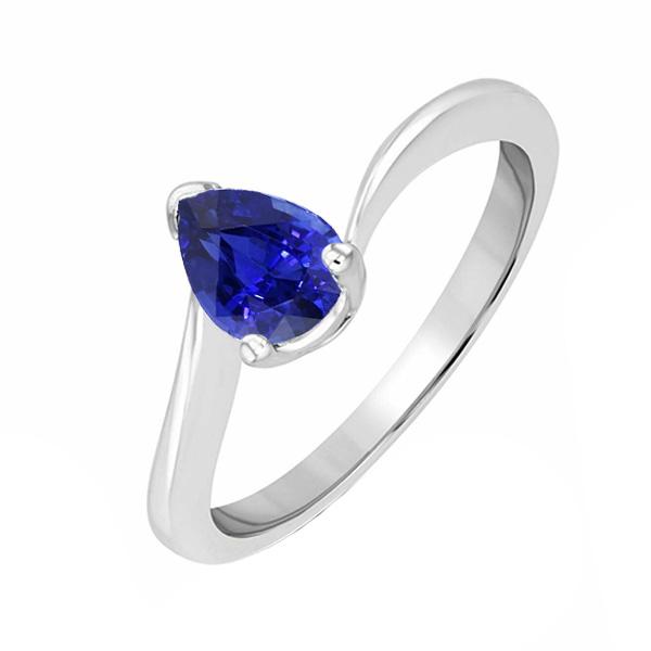 Ladies Gemstone Solitaire Pear Blue Sapphire Jewelry Ring 1.50 Carats - Gemstone Ring-harrychadent.ca