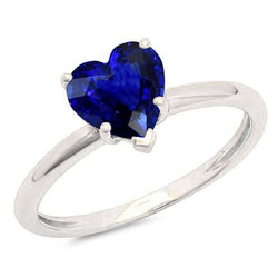 Ladies Solitaire Heart Shaped Ring Natural Blue Sapphire 2 Carats