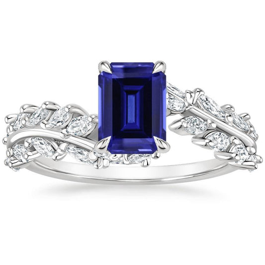 Marquise Diamond And Emerald Blue Sapphire Ring 3 Carats Jewelry - Gemstone Ring-harrychadent.ca