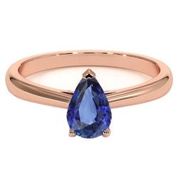 Pear Cut Solitaire Ring Rose Gold 1.50 Carats Gemstone Jewelry