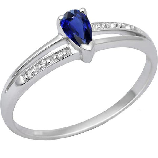 Pear Wedding Ceylon Sapphire Ring Split Shank Diamonds 2 Carats - Gemstone Ring-harrychadent.ca