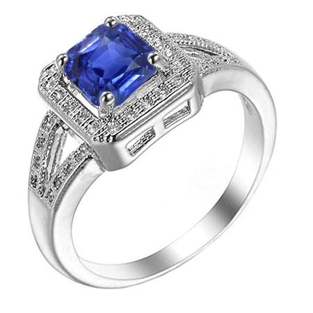 Radiant Sapphire Solitaire Wedding Ring1.50 Carats Split Shank Gold - Gemstone Ring-harrychadent.ca