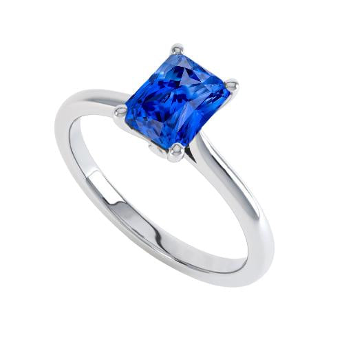 Radiant Solitaire Sri Lankan Sapphire Ring 1.50 Carats Women’s Jewelry - Gemstone Ring-harrychadent.ca