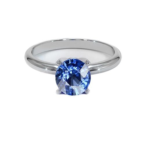 Round Blue Sapphire Gemstone Ring 4.50 Carats Ladies New - Gemstone Ring-harrychadent.ca