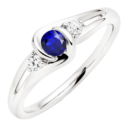 Round Diamond Jewelry 1.50 Carats Tension Style Blue Sapphire Ring - Gemstone Ring-harrychadent.ca