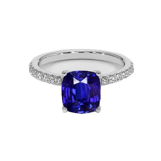 Sapphire Engagement Ring Ceylon Blue White Gold Jewelry 2.75 Carats - Gemstone Ring-harrychadent.ca