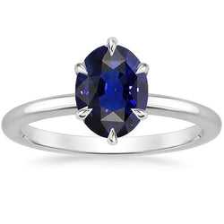 Solitaire Anniversary Ring Oval Cut Sri Lankan Sapphire 2.50 Carats