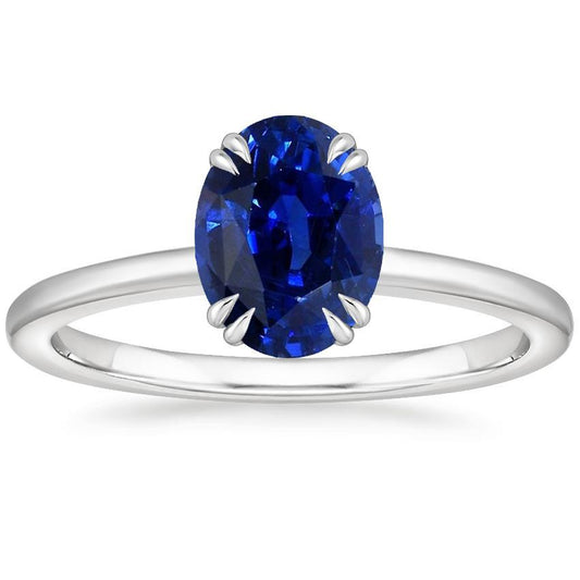 Solitaire Anniversary Ring Prong Set Ceylon Sapphire 2.50 Carats - Gemstone Ring-harrychadent.ca