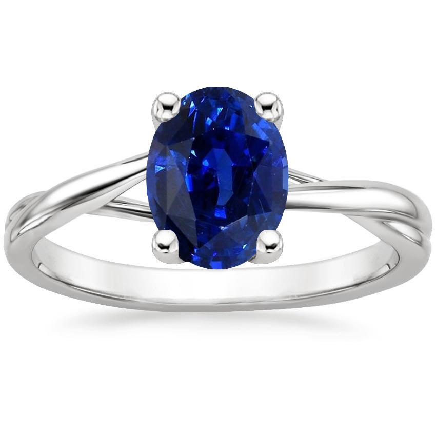 Solitaire Ceylon Sapphire Ring Oval Cut Prong Set 3 Carats - Gemstone Ring-harrychadent.ca