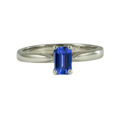 Solitaire Emerald Ceylon Sapphire Ring 1 Carat Tapered Shank Jewelry - Gemstone Ring-harrychadent.ca