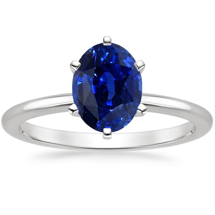 Solitaire Engagement Ring Oval Cut Ceylon Sapphire 2 Carats - Gemstone Ring-harrychadent.ca