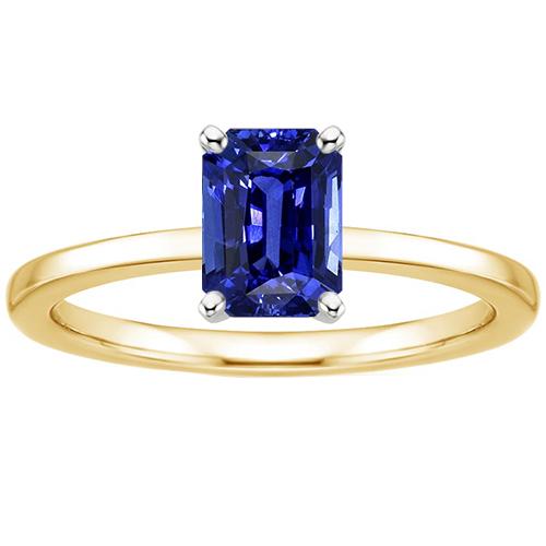 Solitaire Engagement Ring Emerald Ceylon Sapphire 4 Carats - Gemstone Ring-harrychadent.ca