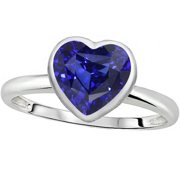 Solitaire Heart Cut Bezel Set Sri Lankan Sapphire Ring 2.50 Carats - Gemstone Ring-harrychadent.ca