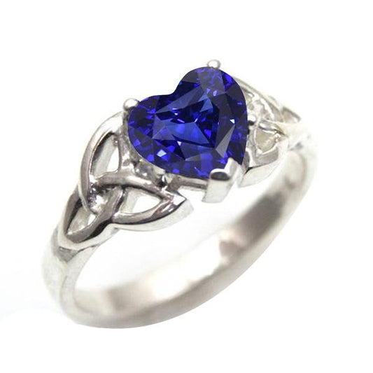Solitaire Heart Cut Ring Vintage Style Sri Lankan Sapphire 2 Carats - Gemstone Ring-harrychadent.ca