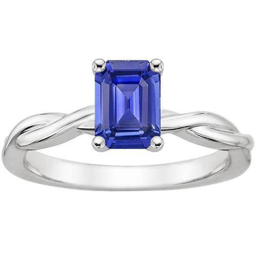 Solitaire Infinity Style Ring Emerald Sri Lankan Sapphire 2.50 Carats - Gemstone Ring-harrychadent.ca