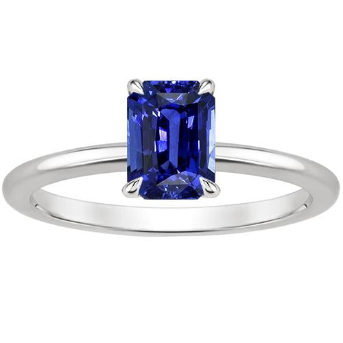 Solitaire Ring Radiant Sri Lankan Sapphire 3 Carats - Gemstone Ring-harrychadent.ca